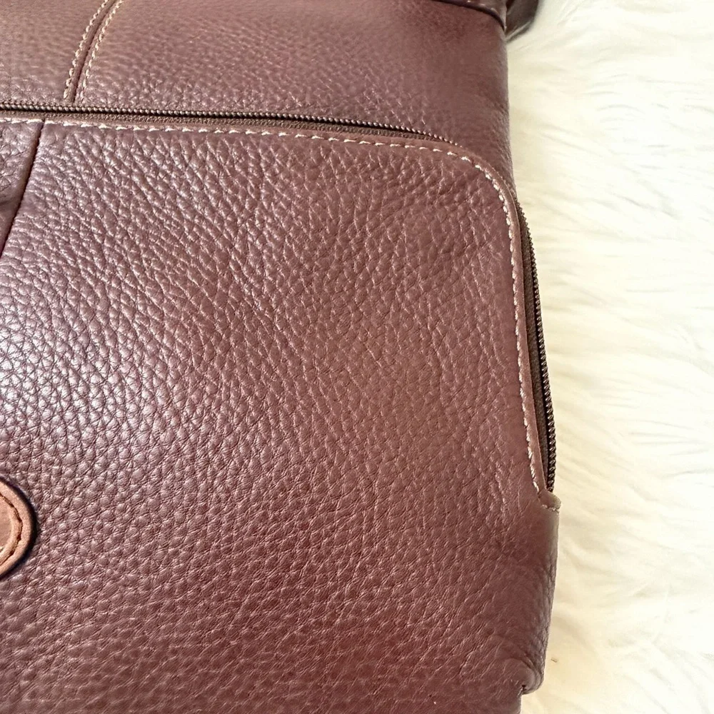 Fossil Dark Brown Leather Messenger Bag